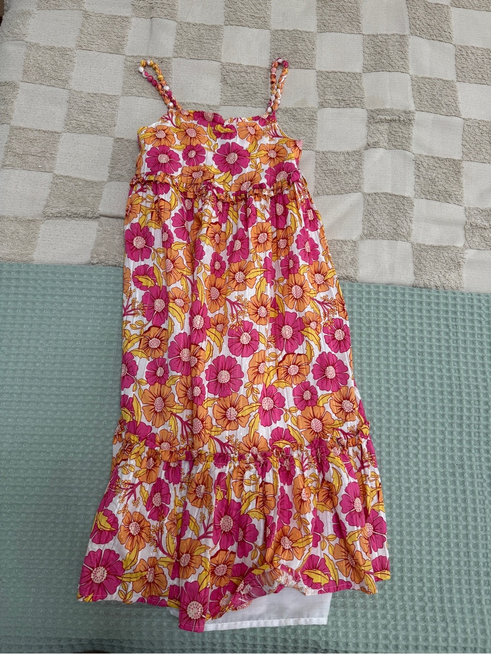 Isaac Mizrahi‎ New York Kids pink and orange floral dress size 8
